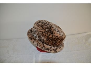 Faux Leopard Hat