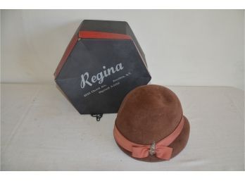 (#130) Regina Brooklyn NY Felt Hat Side Decortative Pin