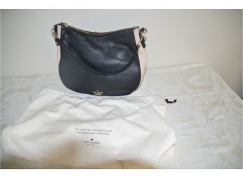 Kate Spade Leather 2 Tone Black / Cream Handbag With Dust Bag  Like New