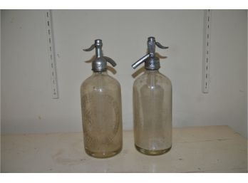 (#160) Vintage Sam Beverage Soda Bottles Pair