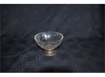 (#52) Small Dip Bowl Silver Plate Base 5' Round X 3'H