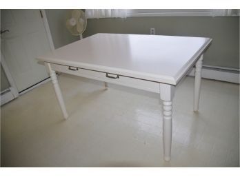White Kitchen Table Storage Drawer One Side