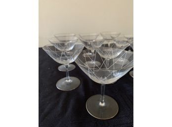 (#7) Martini 10 And 12 Cordial Vintage German Delicate Glasses