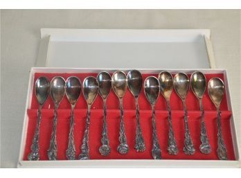 (#37) Silver-plate Dessert Spoons (12) Made In England