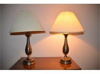 Pair Table Lamps Both Work 28.5'H