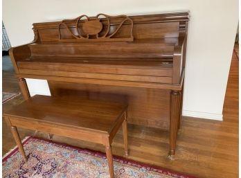 Sohmer Walnut Model 34A Upright Piano With Storage Piano Bench