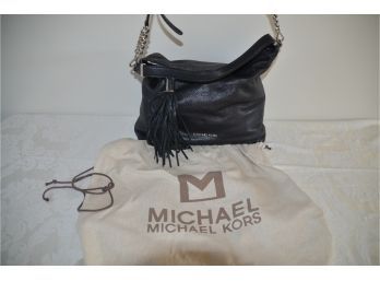 Michael Kors Leather Black Handbag With Dust Bag Like New