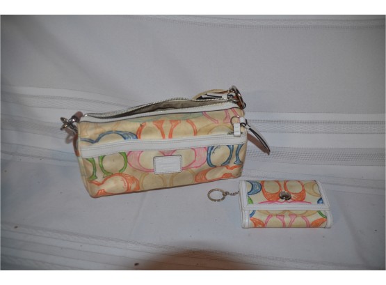 (#137) Coach Spring Colors Handbag With Wallet