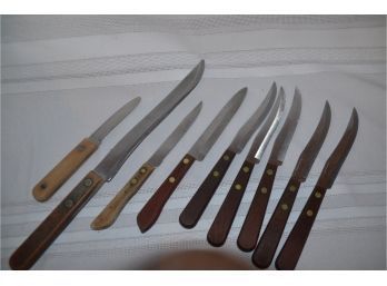 (#74) Mix Brands Of Kitchen Knifes (japan, Super Edge, Robinson Steak, Stainless Steel 1876)