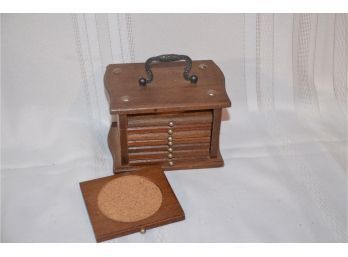 (#24) Wooden Storage Coaster Set