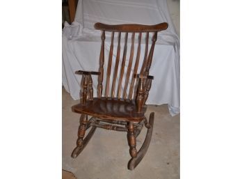 (#66) Old Wooden Rocker (spindles Need Re-glueing Into Arm)