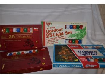 (#126) Christmas Outdoor Colorful Large Bulbs Lights In 4 Boxes - Not Tested