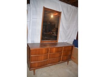 Mid Century Post Modern Bassett Furniture Dresser And Mirror
