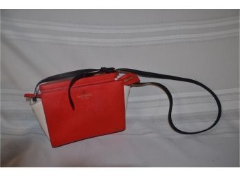 (#135) Kate Spade Red Cream Sides Handbag