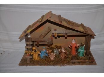(#114) Bethlehem Nativity Wood Stable