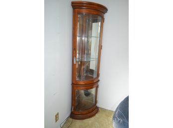 Corner Curio Cabinet With Inside Light Glass Shelves