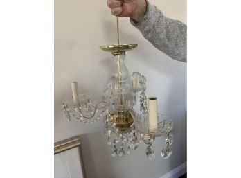 Crystal Glass Chandelier Small 14' Height No Chain