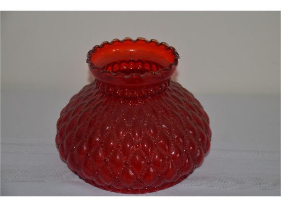 (#20) Red Ruby Glass Lantern Shade 7'