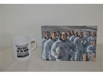 (#171) Men Walk On The Moon Milk Glass Mug And Interesting Detail Large Poster - See All Pictures