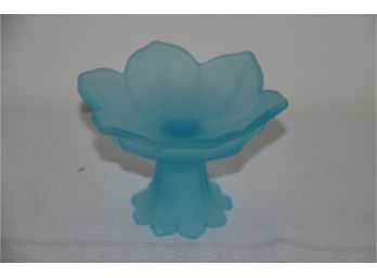 (#51) Pedestal Blue Flower Candy Dish 4'H