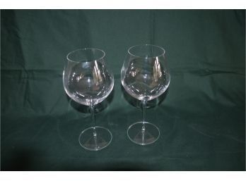 (#152) Luigi Bormiole Delicate Classic Wine Glasses Lot Of 2