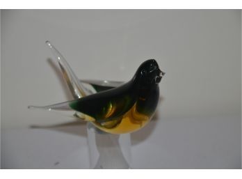 (#54) Murano Art Glass Mini Bird Figurine Paperweight 5'H
