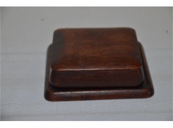 (#47) Art Deco Wood Decorative Square Lid Box With Tray