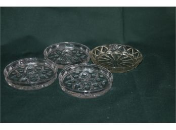 (#143) Crystal Glass Coasters (one Coaster Different 4