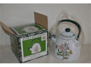 (#169) Portmeirion Botanic Enamel Tea Kettle - New In Box