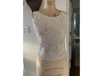 Vintage Boutique By Jo Ro Imports Beaded Zipped Back Shirt