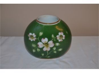(#8) Stunning Antique Milk Glass Vase Hand Painted Floral Design