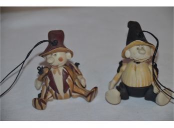 (#71)  Italy IPupi Laboratorio Ceramic Puppets 2 Of Them