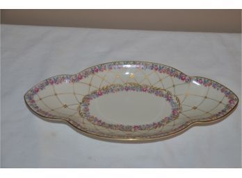 (#27) Vintage Rosenthal Selb Germany Trim Pink And Blue Petite Flowers Gold Rim Candy Dish 10x5