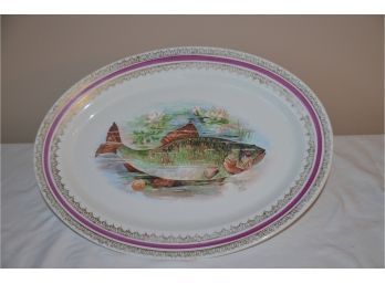 (#32) Vintage O.P. Co. Syracuse China Ceramic Fish Platter 16x12