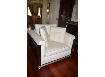 Custom Club Chair Wood Frame Fabric Soiled - Frame Good, Fabric Needs Reupholstered