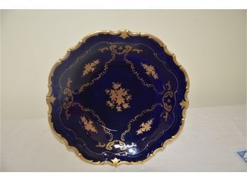 (#33)  Reichenbach Echt Porcelain Kobalt / Gold German Serving Platter