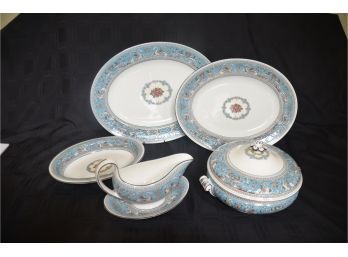 (#53) Wedgewood Serving Piece (2 Serving Platters, Veg. Bowl, Gravy, Casserole) Bone China England