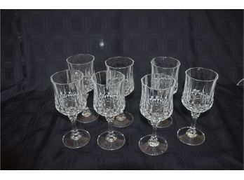 (223) Crystal Cut Wine Glasses 7' And 6' (set Of 14)