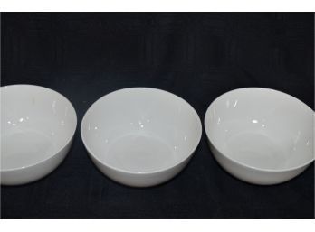 (#96) Fitz & Floyd 'Nevaeh White' Bone China Bowls (3) Dishwasher, Micro, Oven Safe
