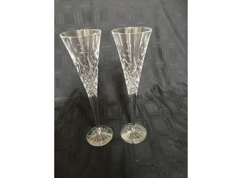 (218) Waterford Champagne Flutes (pair)
