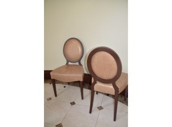 Fendi Leather Chairs Pair Legs Slightly Scratched
