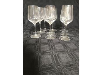 (209) Unique Wine Glasses 8 High (set Of 9)