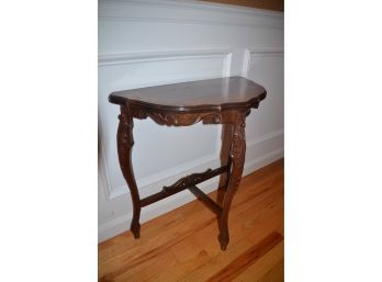 Antique Small Demi Lune Wood Side Table (wood Needs Refinishing)