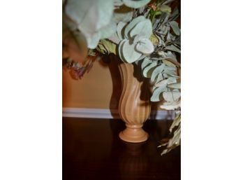 (#20) Faux Marble Vase And Floral Arrangement 24'H With Flowers