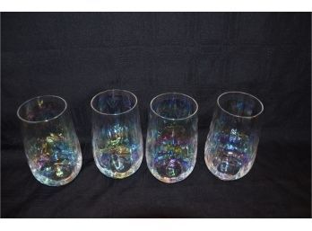 (#90) Iridescent Drinking Glasses (4)