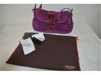 Fuchsia Suede Coach Handbag Care Kit Dust Bag