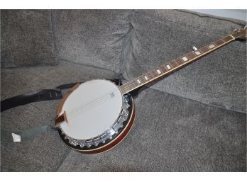 (#52) Rogue Banjo 5 String Guitar With Case