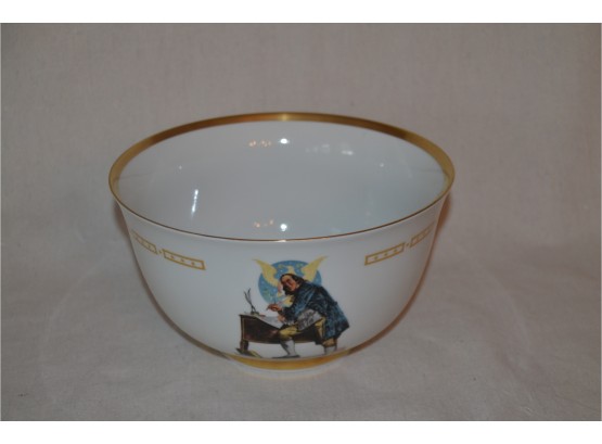 (#7B) Danbury Mint Bowl Ben Franklin Signing The Declaration Of Independence Norman Rockwell Serial#1695