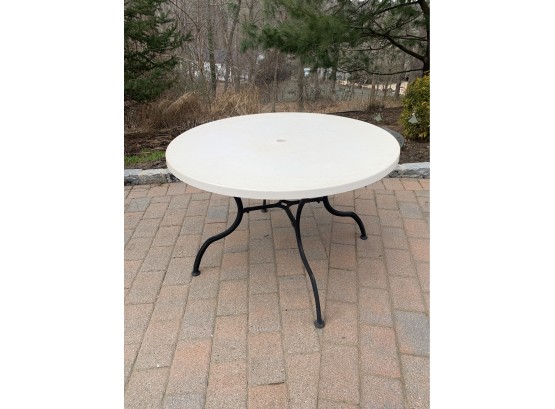 Vintage Fiberglass Top With Metal Base Outdoor Table 48' Round And 42' Round -See Detail