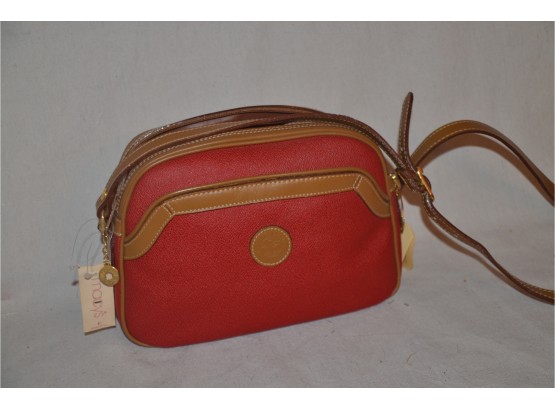 (#84B) Toledano Shoulder Handbag Red And Tan